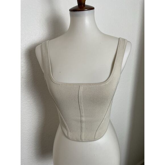 Aritzia Tops - Aritzia Babaton Tank Top Sculpt Bustier Corset Knit Asymmetric